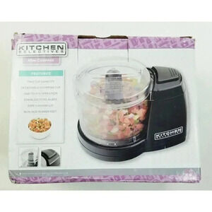 Kitchen Selective Black Mini Food Chopper 2 Cup One Touch Stainless Steel Blade